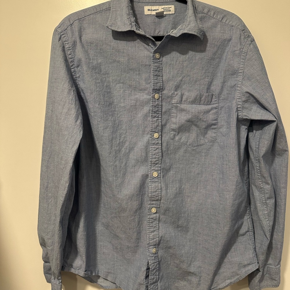 Old Navy Blue Casual Button Down Large Shirt Lightweight